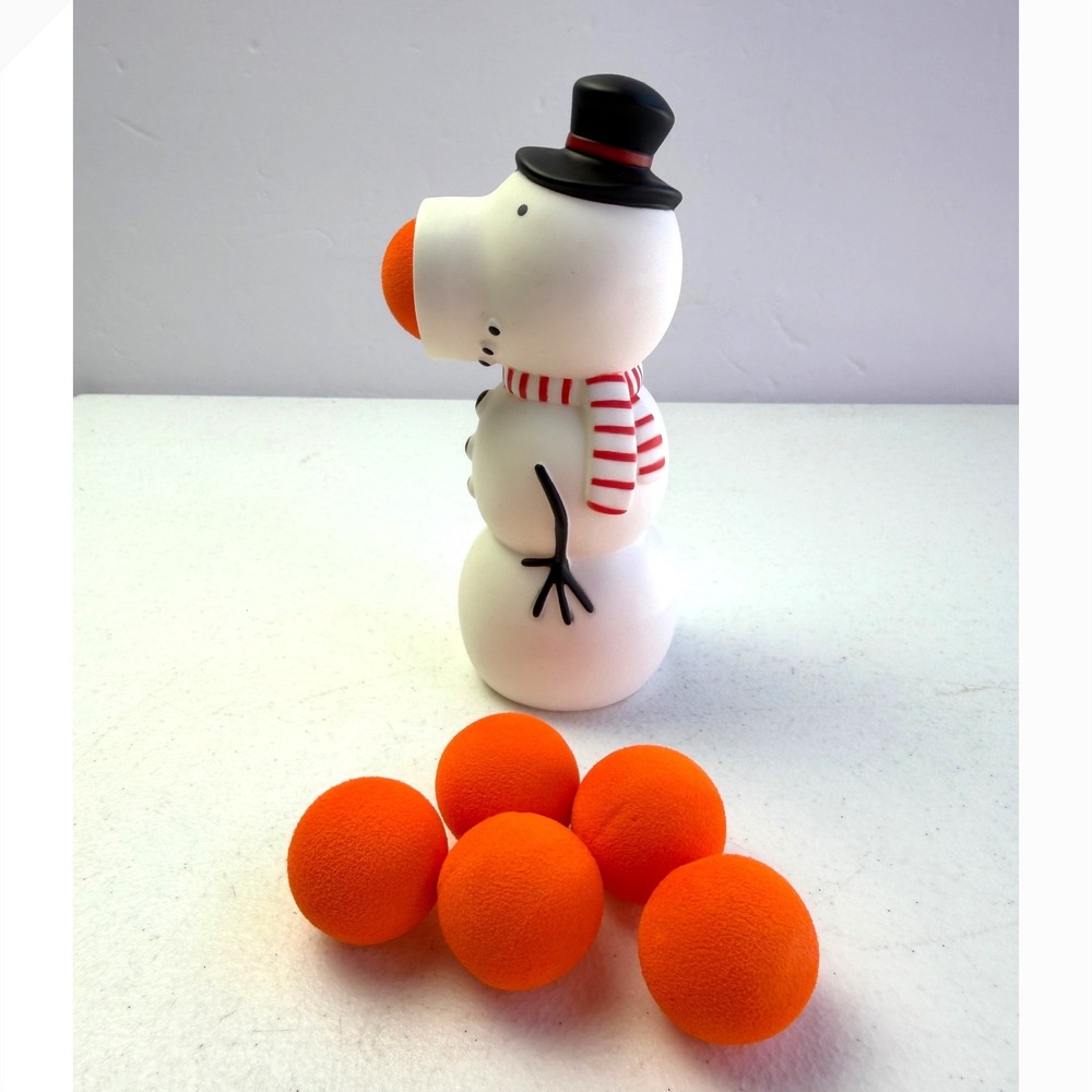 Hog Wild Snowman Popper Toy 6 Inch White Red Orange 5 Foam Balls Holiday Fun